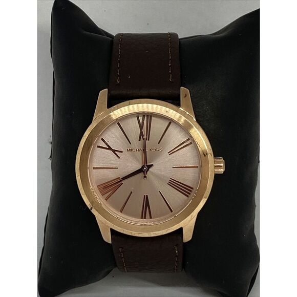 Michael Kors Hartman MK3491 Women's Brown Leather Analog Dial Quartz Watch RK425 - Picture 1 of 12